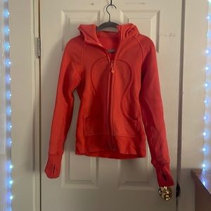 orange vintage lululemon scuba zip up hoodie